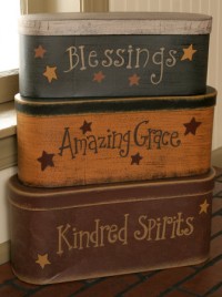 3B1303 - Blessings, Amazing Grace, Kindred Spirits set of 3 nesting Boxes 