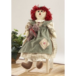 Primitive Decor 41564-Green Raggedy Girl Doll