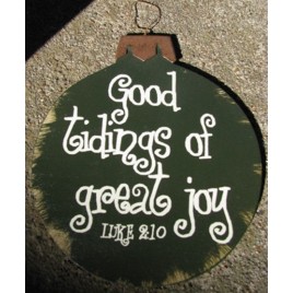  Wood Christmas Ornament 45098G-Good Tidings of Great Joy