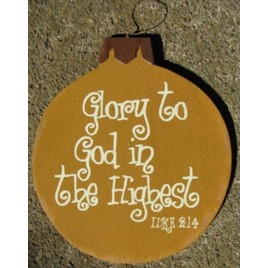  Wood Christmas Ornament 45098H -Glory to God in the Highest