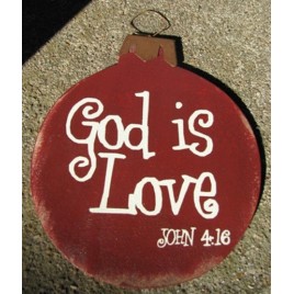  Wood Christmas Ornament 45098L - God is Love