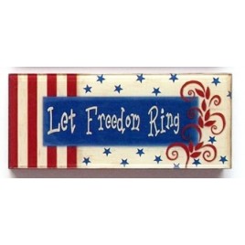 48150LFRB-Let Freedom Ring Wood Block with glass over front  