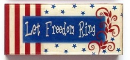 48150LFRB-Let Freedom Ring Wood Block with glass over front  