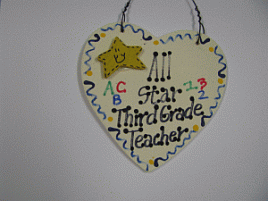 Teacher Gifts  5004 All Star Third Grade Teacher Wood Heart 
