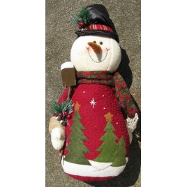 52730- Top Hat Stuffed Snowman with shovel 