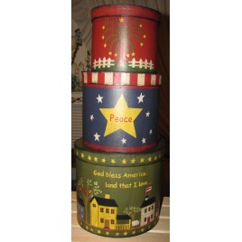 53303GBA - God Bless America set of 3 Nesting Boxes 
