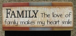 KLY56334Y - Family the love of family Makes my Heart smile wood block 