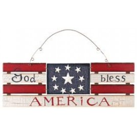 61865 God Bless America Wood Sign 