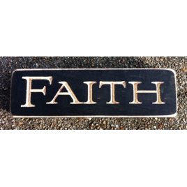 Primitive Engraved Wood Block  6404FB- Faith   