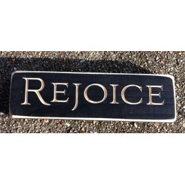 6420B - Rejoice Block engraved wood block 