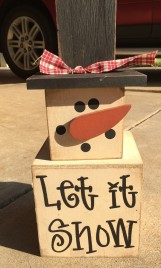 Christmas Decor 74081 Wood Stack Snowman Boxes