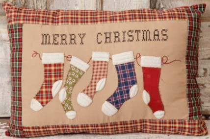 7P5748-Merry Christmas Stocking Pillow 