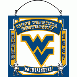  80136- West Virginia University Mountaineers wood Sign