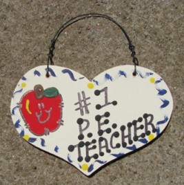 Teacher Gifts  814 P. E. Teacher Wood Teacher Heart 