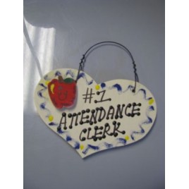 Attendance Clerk Teacher Gifts  Number One 827 Attendance Clerk Heart