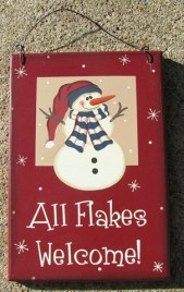 8303R - All Flakes Welcome wood sign 