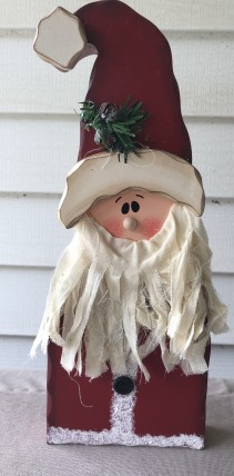 8350 - Standing wood Santa with Beard 