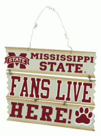 84105-Mississippi State Fan Live Here Wood  Sign 