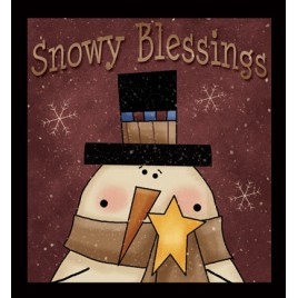 Primitive Wood Sign 845SB - Snowy Blessings 