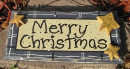 8653 - Blue Merry Christmas  wood sign 