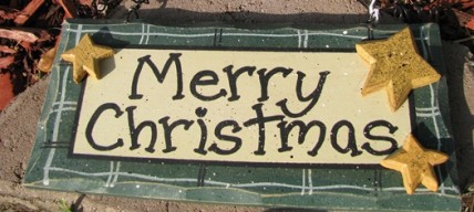 8653G - Green Merry Christmas  wood sign 