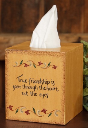 Primitive Tissue Box Cover Paper Mache' 8TB306-True Friendship 