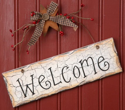 Primitive Wood Sign 8W1084-Welcome  