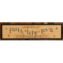 8W1206-Faith Hope Love Wood Sign 