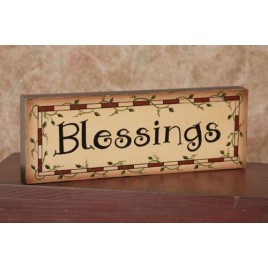 8W1225 - Blessings wood block 