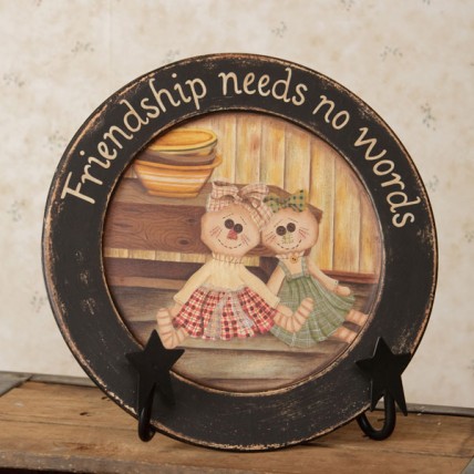 8w1291-Friendship need no words  Wood Plate 