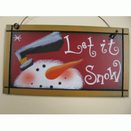 90018LIS - Let it snow wood sign 