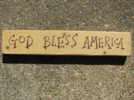 M9001GBA - God Bless America wood block