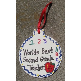 Teacher Gifts 9002 Worlds Best Second Grade Teacher Ornament