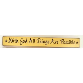 90105WC- With God all things are Possible engraved wood block sign