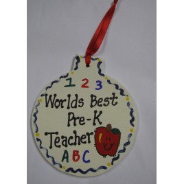 Teacher Gifts 9017PK Worlds Best Pre-K Teacher Ornament