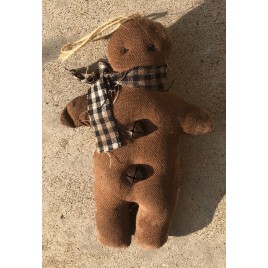 CS-36463 Stuffed Gingerbread with gingham ribbon scarf 