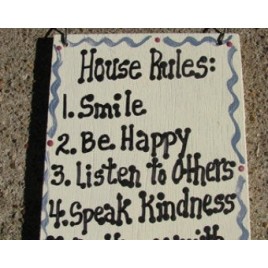 CS6288 -House Rules  wood sign
