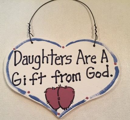 Wood Heart  4021 Daughters Are A Gift from God wood heart 