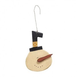 Snowman with top hat gold band Ornament