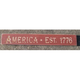 Engraved Wood Sign G9062- America Est 1776 