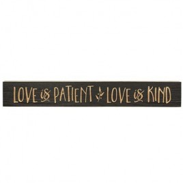G9903 Love is Patient, Love is Kind, Dark Gray Engraved wood block 