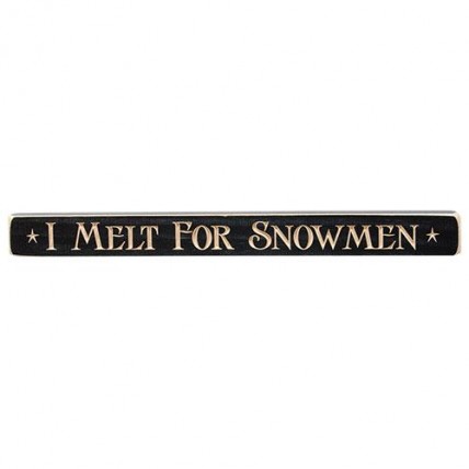 I Melt for Snowman engraved wood block 