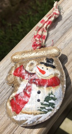  65214 Snowman Metal Stocking with Top Hat