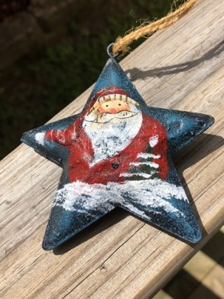 17103 - Blue Star Santa with Red Hat