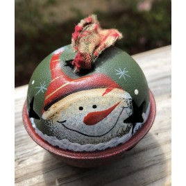    KL85375 Snowman Red Hat Ball Metal Christmas Ornament 