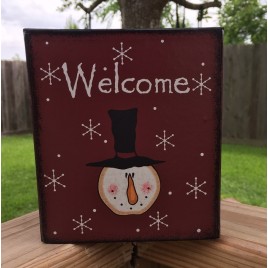 Kleenex Box Cover Paper Mache' - 77362 Welcome Snowman  