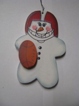   Football Snowman WD1057 Wood Christmas ornament