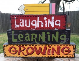 Teacher Gifts Desk Sign U0394L Laughing Learning Growing