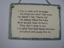 WS-2D I like to walk with Grandpa wood sign