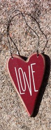Wood Valentine Red Love Heart RO495 Love Heart 